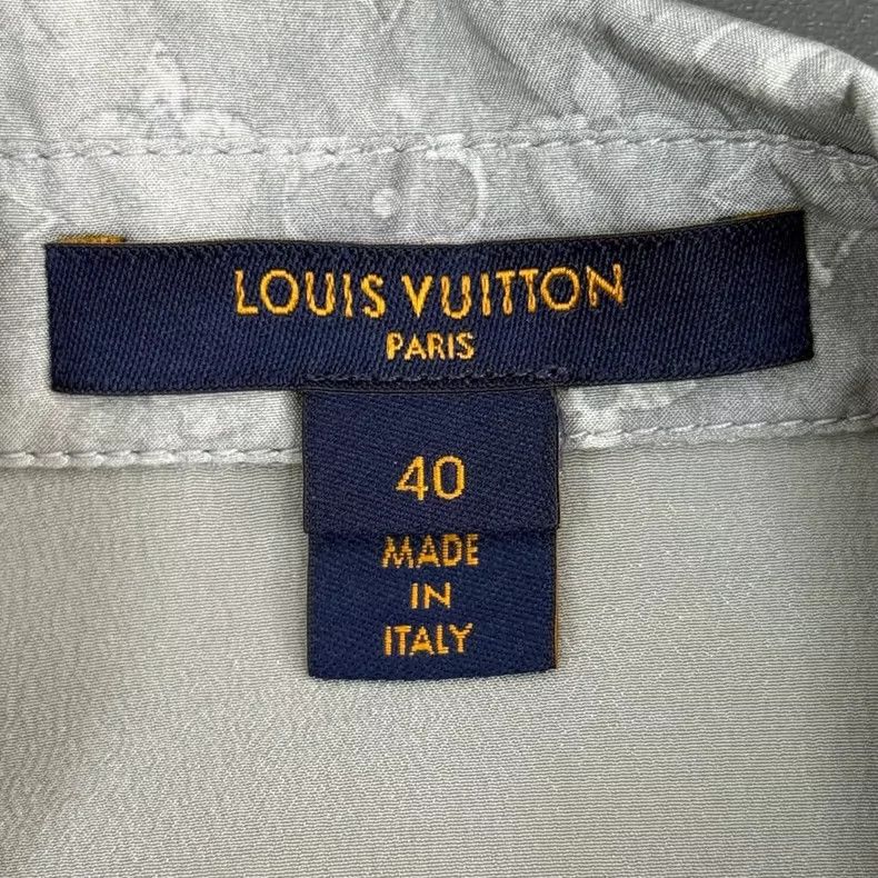 Louis Vuitton Louis Vuitton Dirty grey silk shirt with full logo shirt 25 Size US XXS / EU 40 - 5 Thumbnail