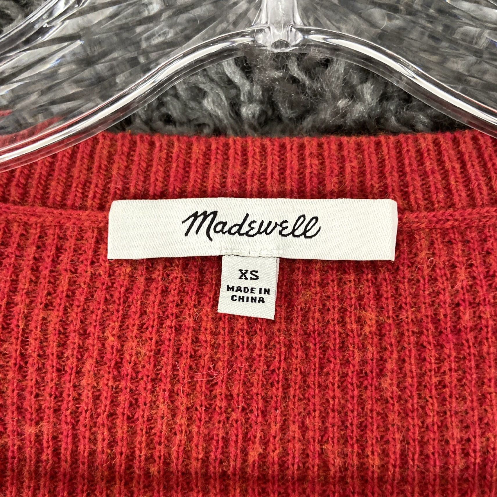 Madewell VINTAGE? No. Madewell Blouse Sweater Red Women XS V-Neck Long Sleeve Pullover Woman XS Red Size XS / US 0-2 / IT 36-38 - 7 Thumbnail