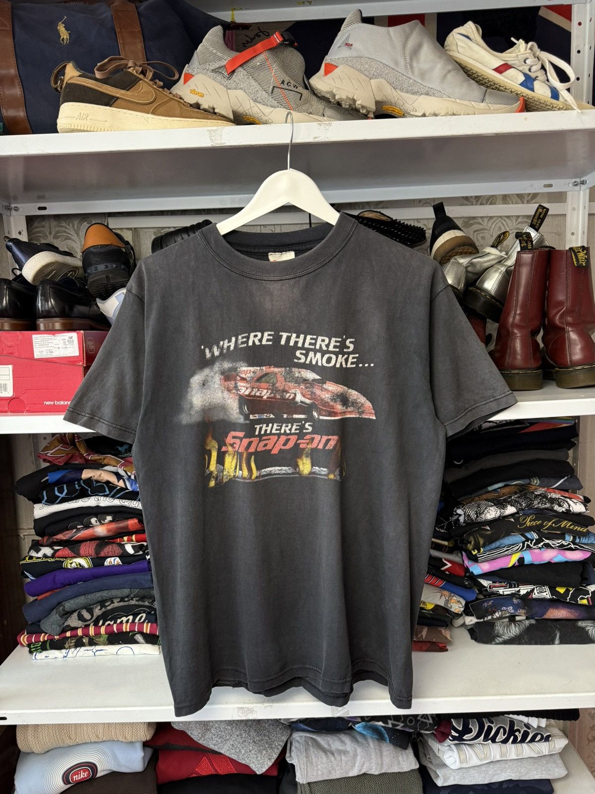 Vintage Rare Vintage SNAP ON T-Shirt Where There’s Smoke Size US L / EU 52-54 / 3 - 2 Thumbnail