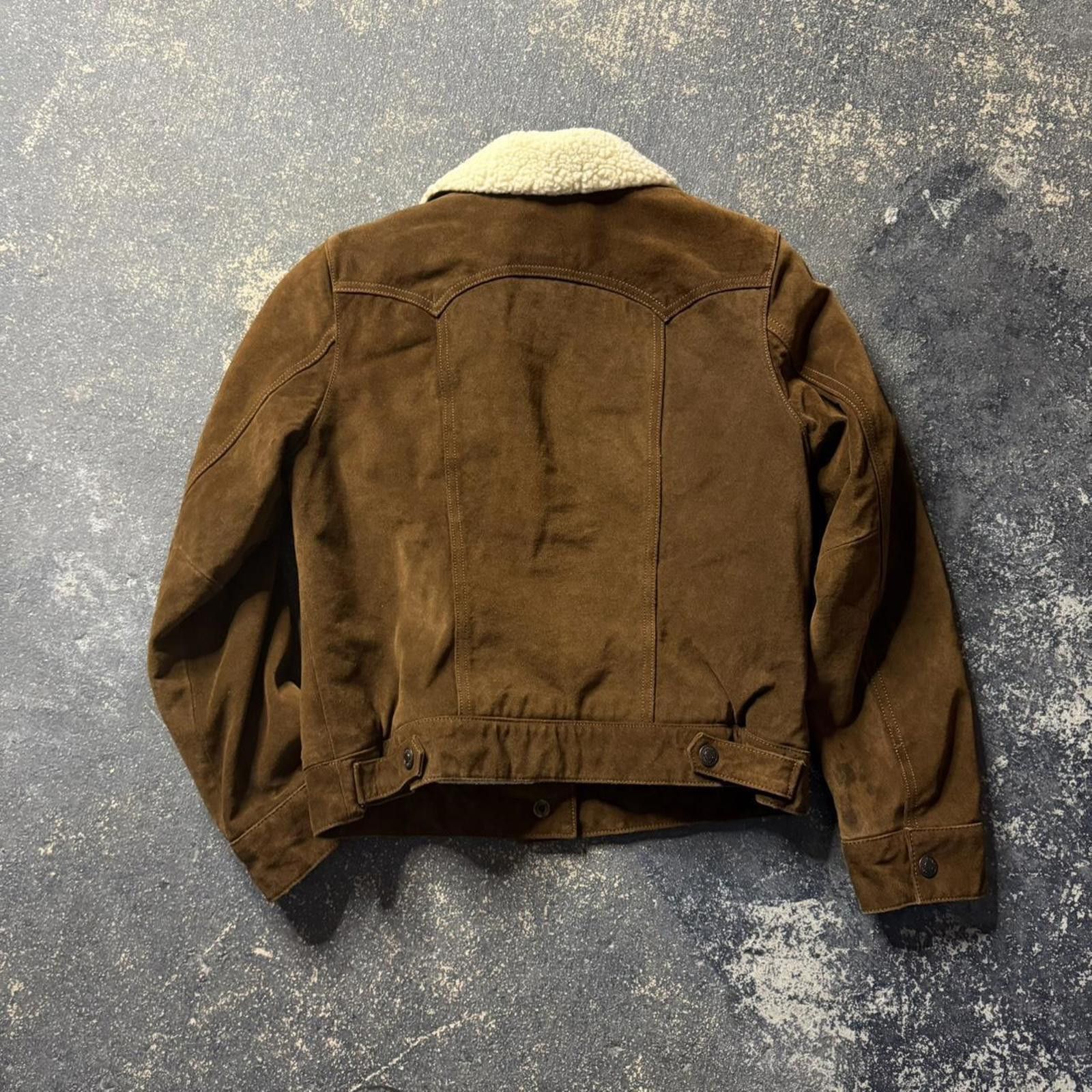 Gap GAP Brown Sherpa Suede Leather Jacket Size M / US 6-8 / IT 42-44 - 3 Thumbnail