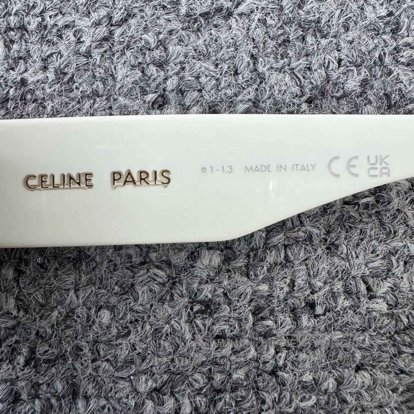 Celine CELINE Alphabet logo, white, cat-eye rectangle, sunglasses Size ONE SIZE - 4 Thumbnail