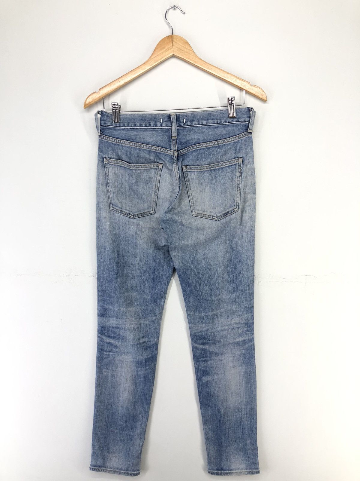 Japanese Brand Red Card Anniversary 25th Distressed Faded Blue Jeans Size US 28 / EU 44 - 2 Thumbnail