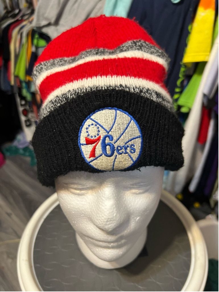 Other Unisex Philadelphia 76ers Beanie One Size Red Black Size ONE SIZE - 1 Thumbnail
