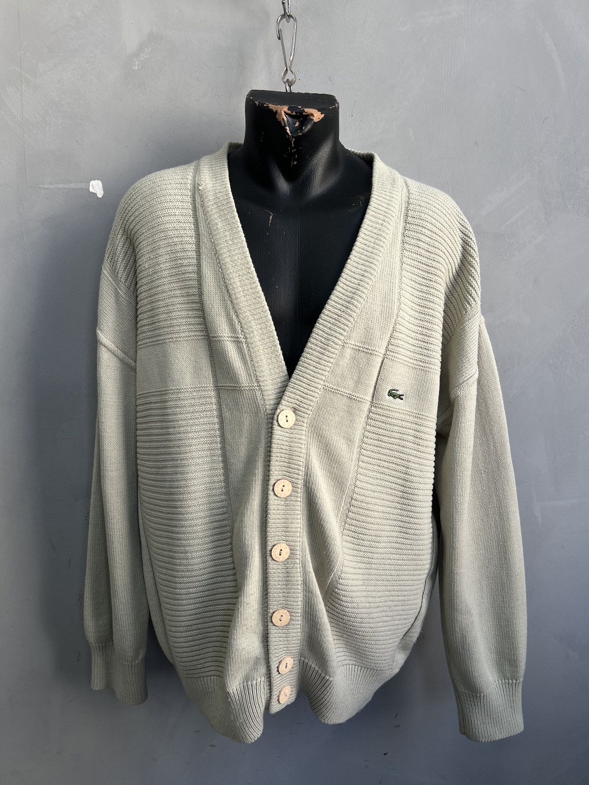 Lacoste Beige Knit lacoste chemise y2k Cardigan Vintage Classic Size US L / EU 52-54 / 3 - 1 Thumbnail