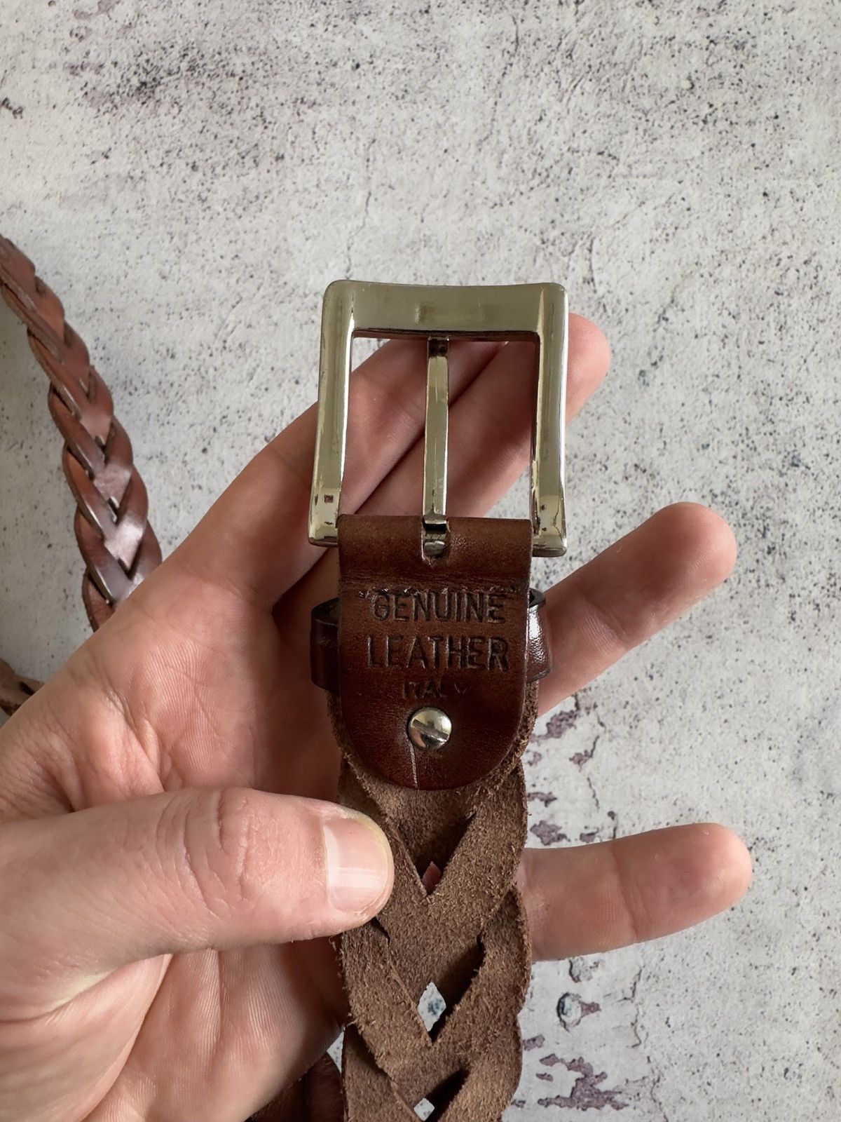 Vintage Real Leather Belt Made in Italy Size ONE SIZE - 4 Thumbnail