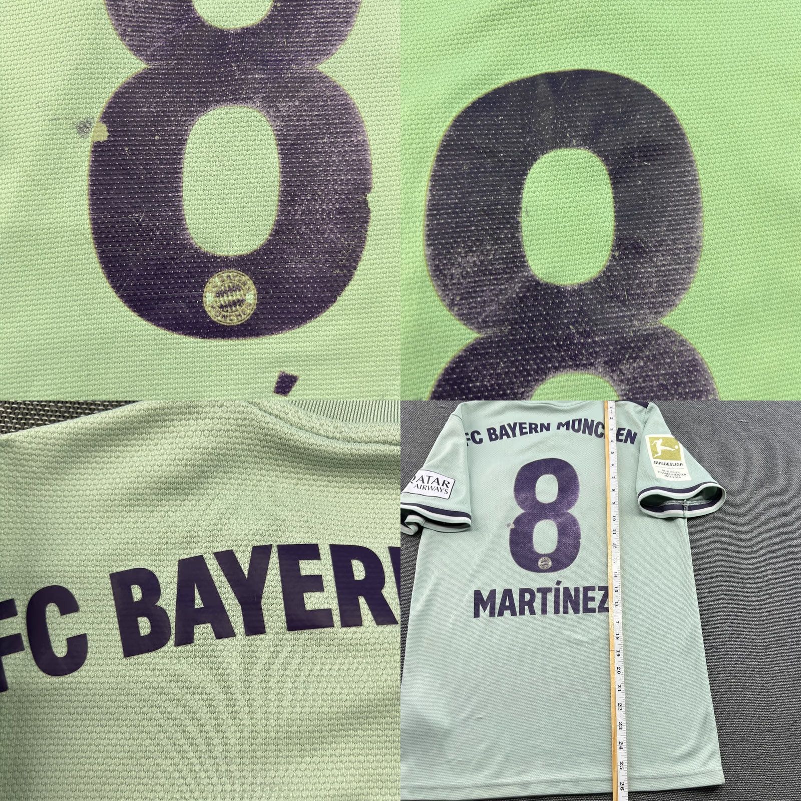 Adidas adidas Bayern Munich 2018 2019 Away Javi Martinez Football Jersey Small Shirt Men S Green Jersey, Moisture Wicking, Quick Dry, Regular Fit Size US S / EU 44-46 / 1 - 10 Thumbnail