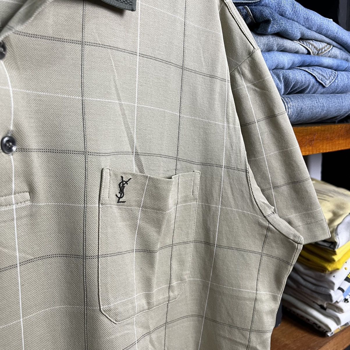 Vintage × Yves Saint Laurent 90’s Ysl Pour Homme Square Striped Polos Size US L / EU 52-54 / 3 - 3 Thumbnail