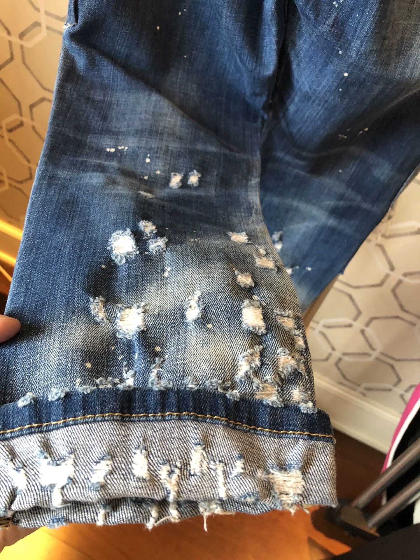 Dsquared2 Dsquared2 Blue Distressed Patched Skinny Jeans Size US 28 / EU 44 - 9 Thumbnail