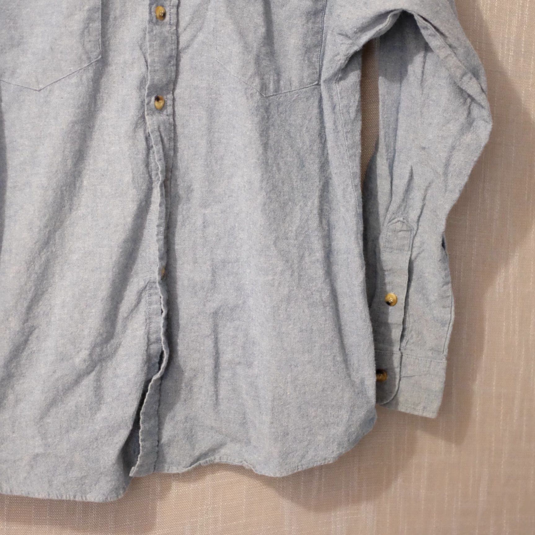 Vintage VINTAGE Panhandle Slim Blue Shirt Longsleeve Pockets Mens 16x35 (Large) #A17-23 Size US L / EU 52-54 / 3 - 4 Thumbnail