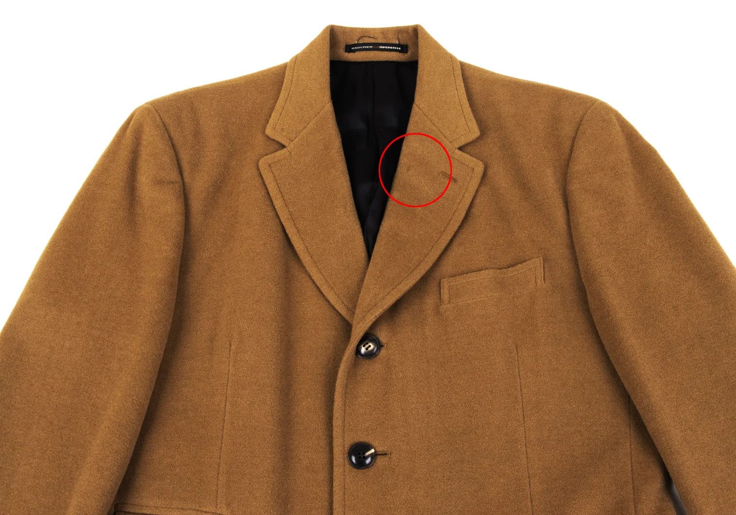 Jean Paul Gaultier Wool Melton Chester Coat in Camel, Size 48 Size US M / EU 48-50 / 2 - 2 Thumbnail