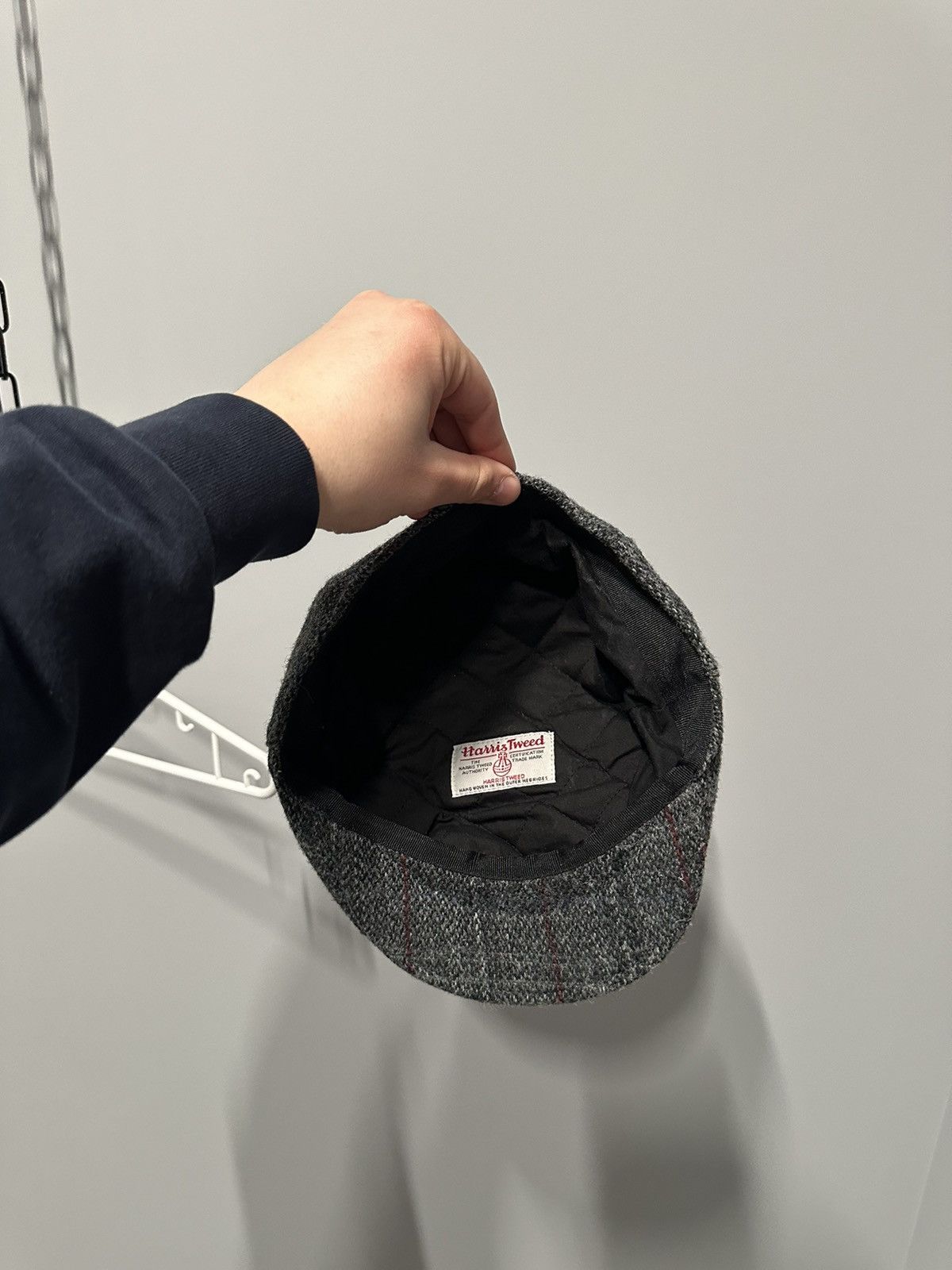 Harris Tweed Harris Tweed Hat Grey Wool Flat Cap Made in United Kingdom Size ONE SIZE - 8 Thumbnail
