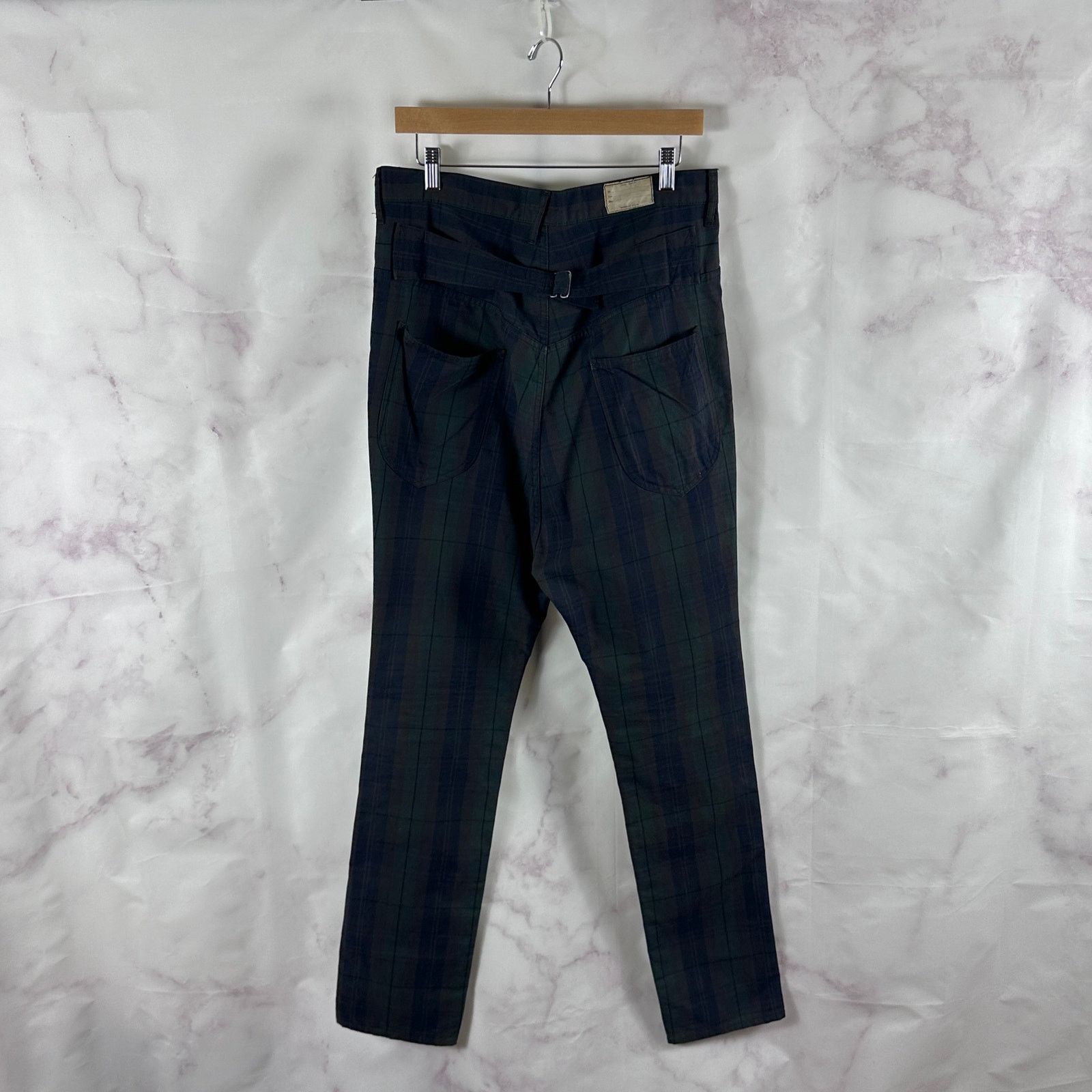 Kapital Green Plaid Buckle Back Pants Size US 33 - 11 Thumbnail