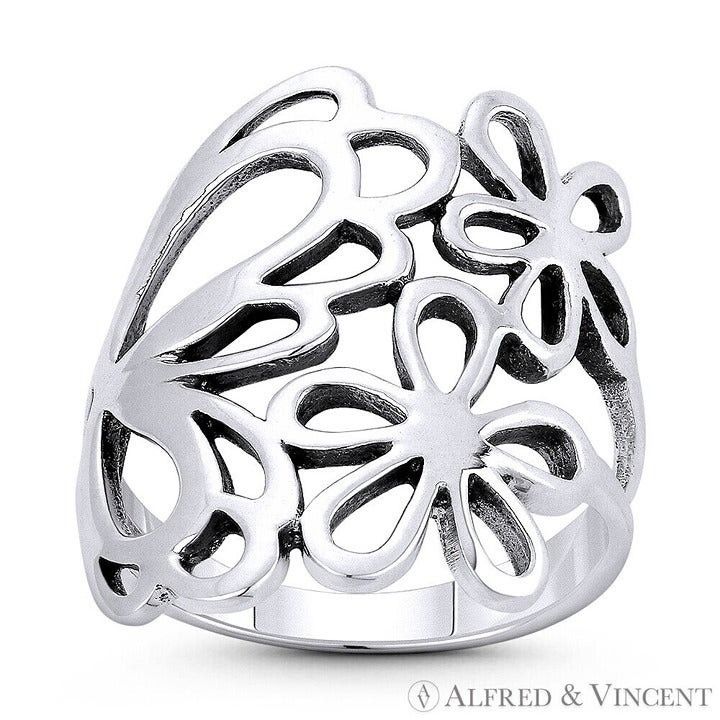 Other Butterfly & Flower Wide Charm Statement Ring Size 8 Size ONE SIZE - 1 Preview