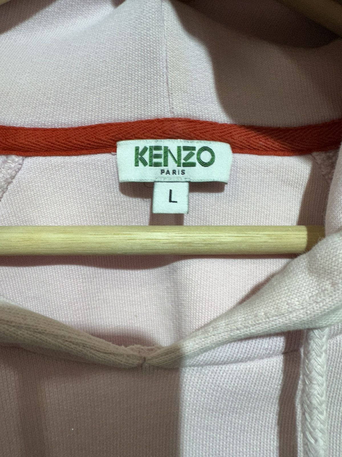 Kenzo Kenzo Pink Tiger Head Embroidered Logo DRawstring Hoodie Size L / US 10 / IT 46 - 9 Thumbnail