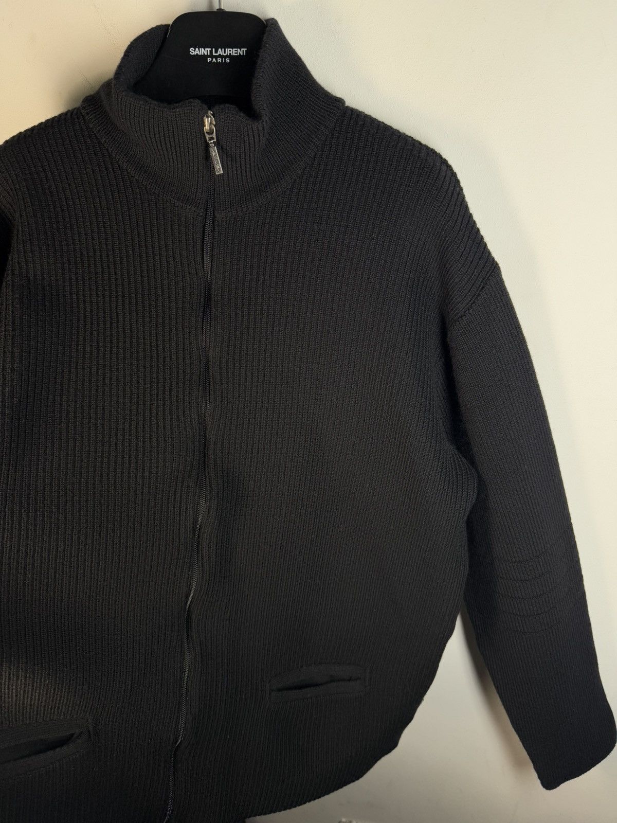 Yves Saint Laurent Black YSL Sweater Zip Knit Heavy Vintage Quarter Zip 90s Size US L / EU 52-54 / 3 - 11 Thumbnail
