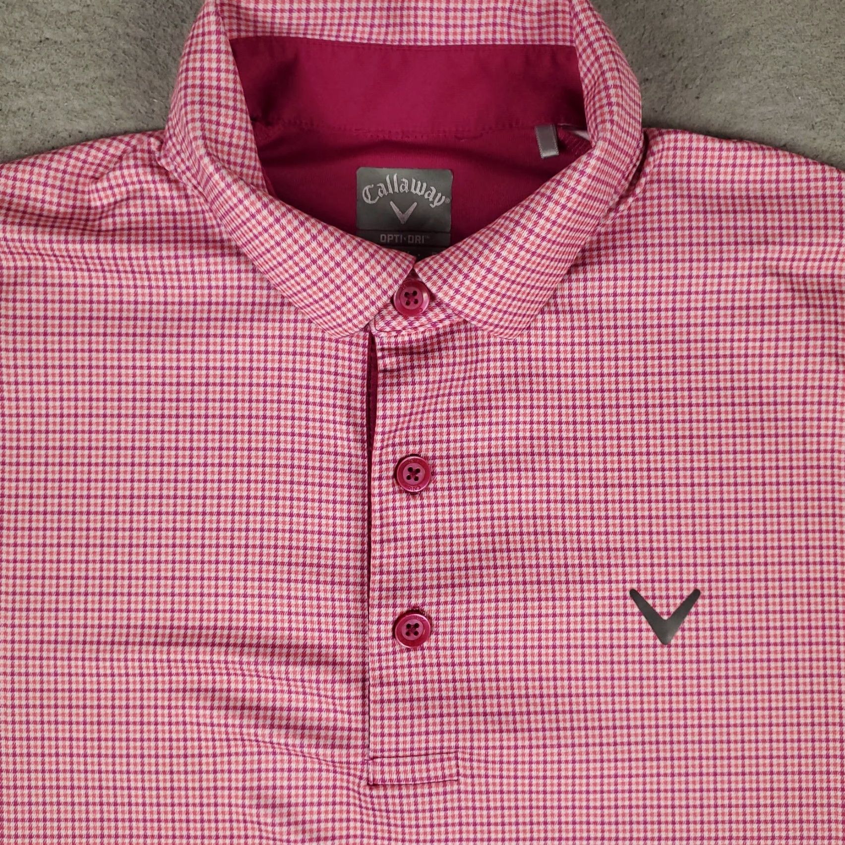 Callaway Callaway Polo Shirt Mens Small Magenta Check Opti Dri Fit Golf Short Sleeve Size US S / EU 44-46 / 1 - 2 Thumbnail