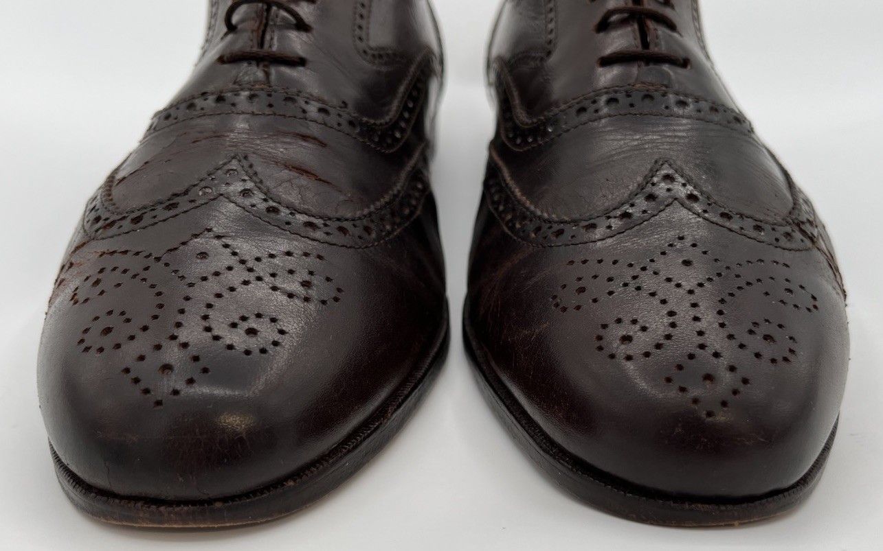 Polo Ralph Lauren Polo Ralph Lauren Brown Leather Wingtip Oxfords Size 10.5D Size US 10.5 / EU 43-44 - 3 Thumbnail