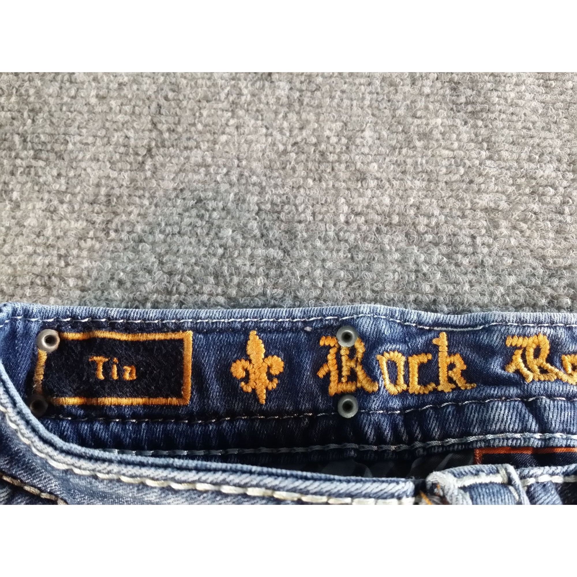 Rock Revival Rock Revival Tia Mid Rise Skinny Jeans Women Sz 26 Rhineston Size 26" / US 2 / IT 38 - 7 Thumbnail