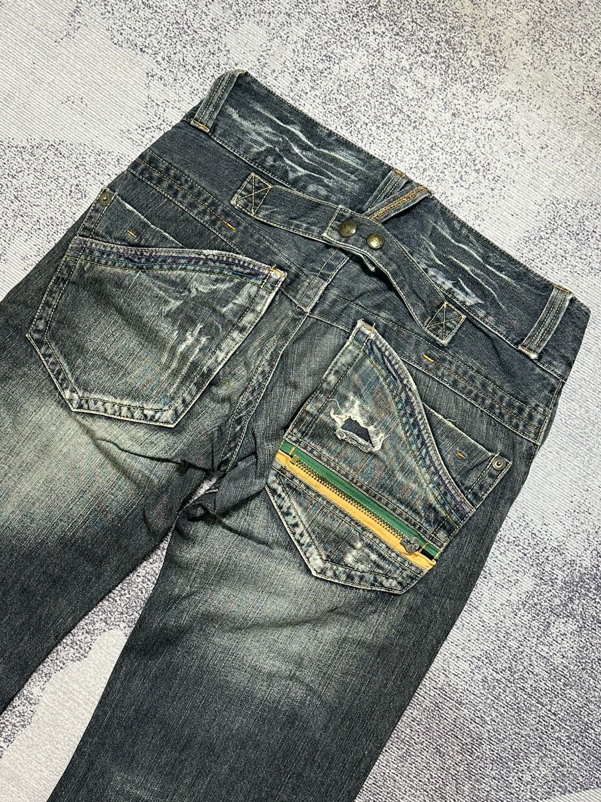 PPFM Japanese Brand Root Three Distressed Jeans Size US 30 / EU 46 - 12 Thumbnail