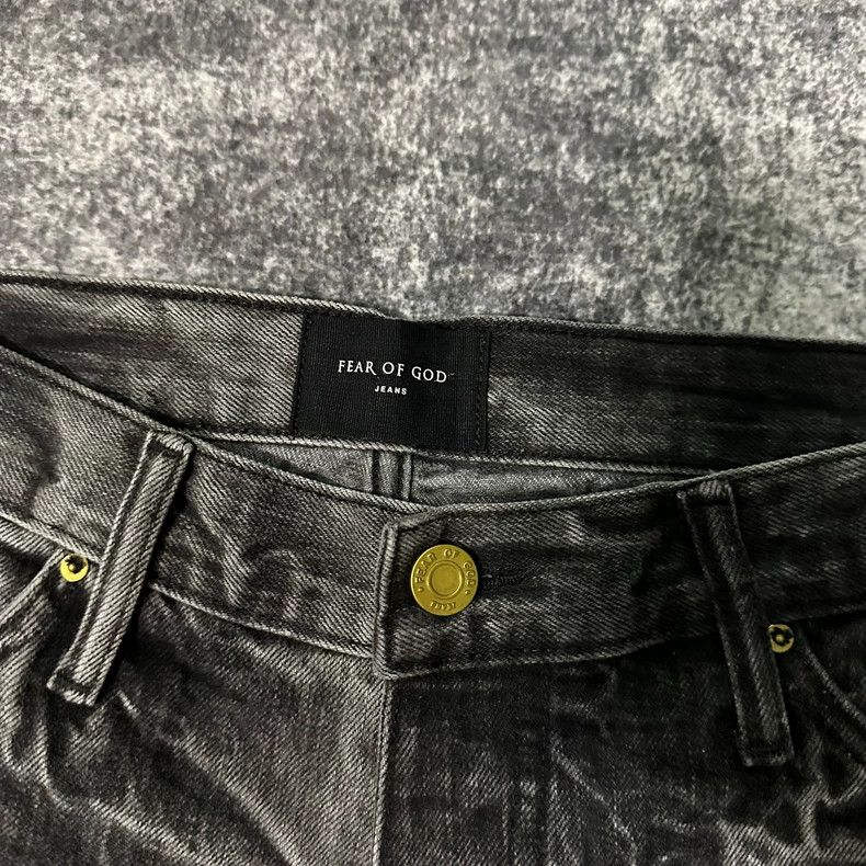 Fear of God Fear of God Black water corrugated jeans Size US 33 - 3 Thumbnail