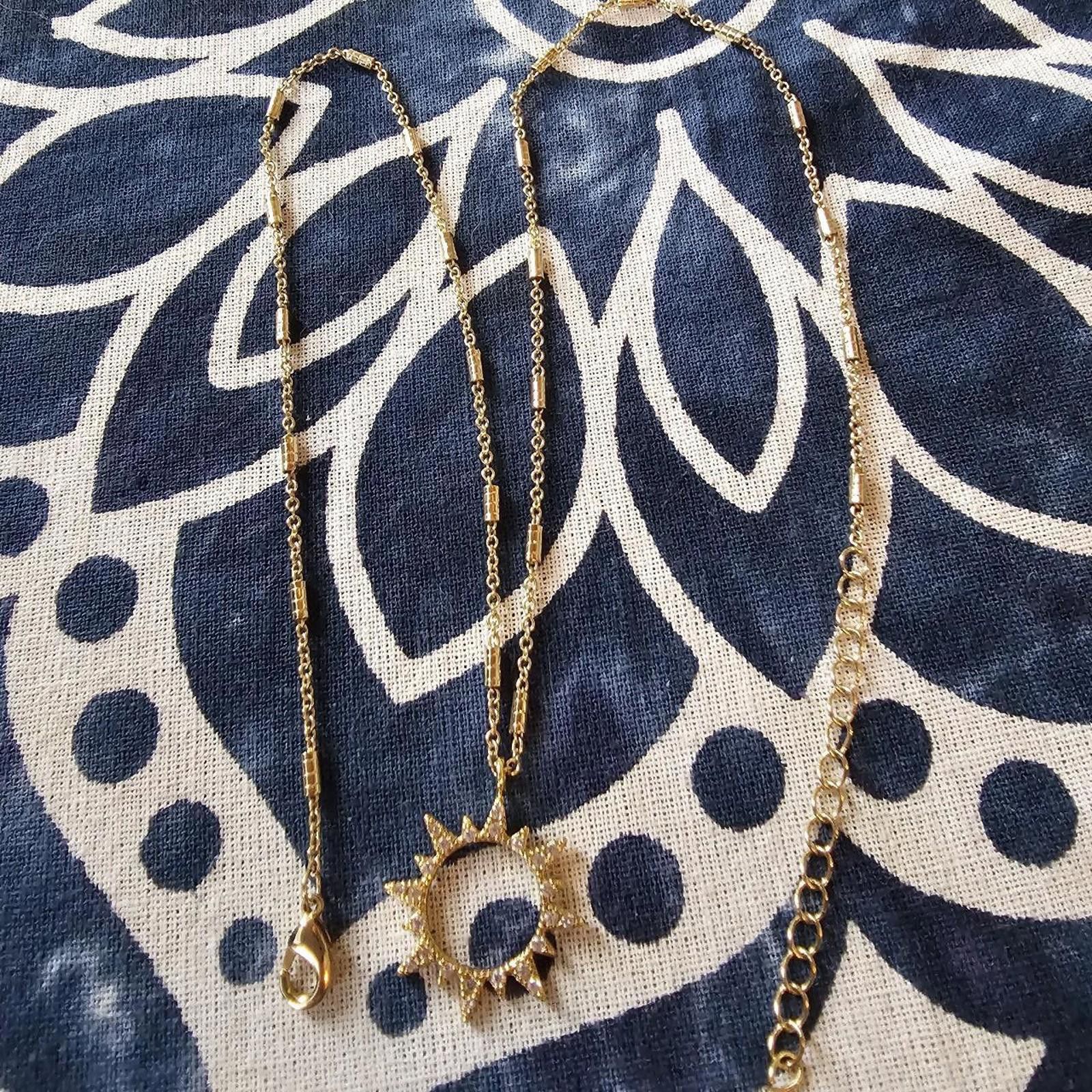Designer Women's Gold Sun Dainty Necklace Size ONE SIZE - 4 Thumbnail