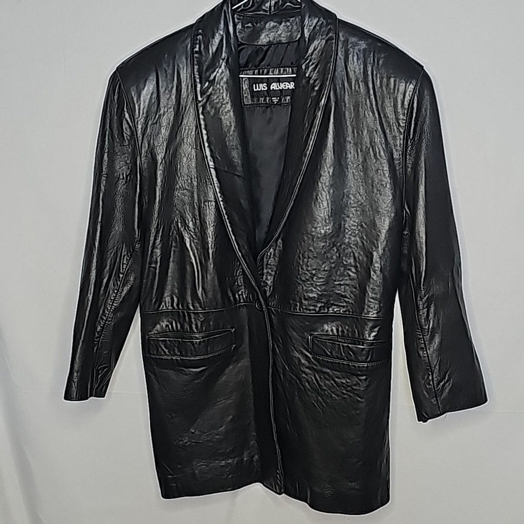 The Unbranded Brand Luis Alvear Vintage 100% leather long one button jacket sz S Size S / US 4 / IT 40 - 1 Thumbnail