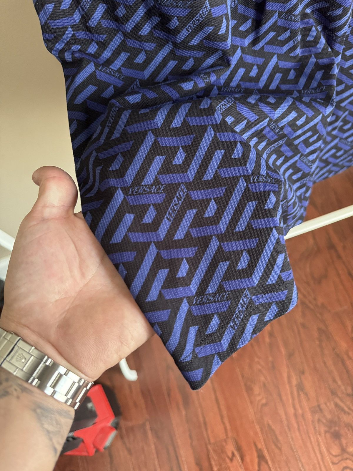 Versace Versace Navy/Black La Greca Polo Size US XXL / EU 58 / 5 - 5 Thumbnail