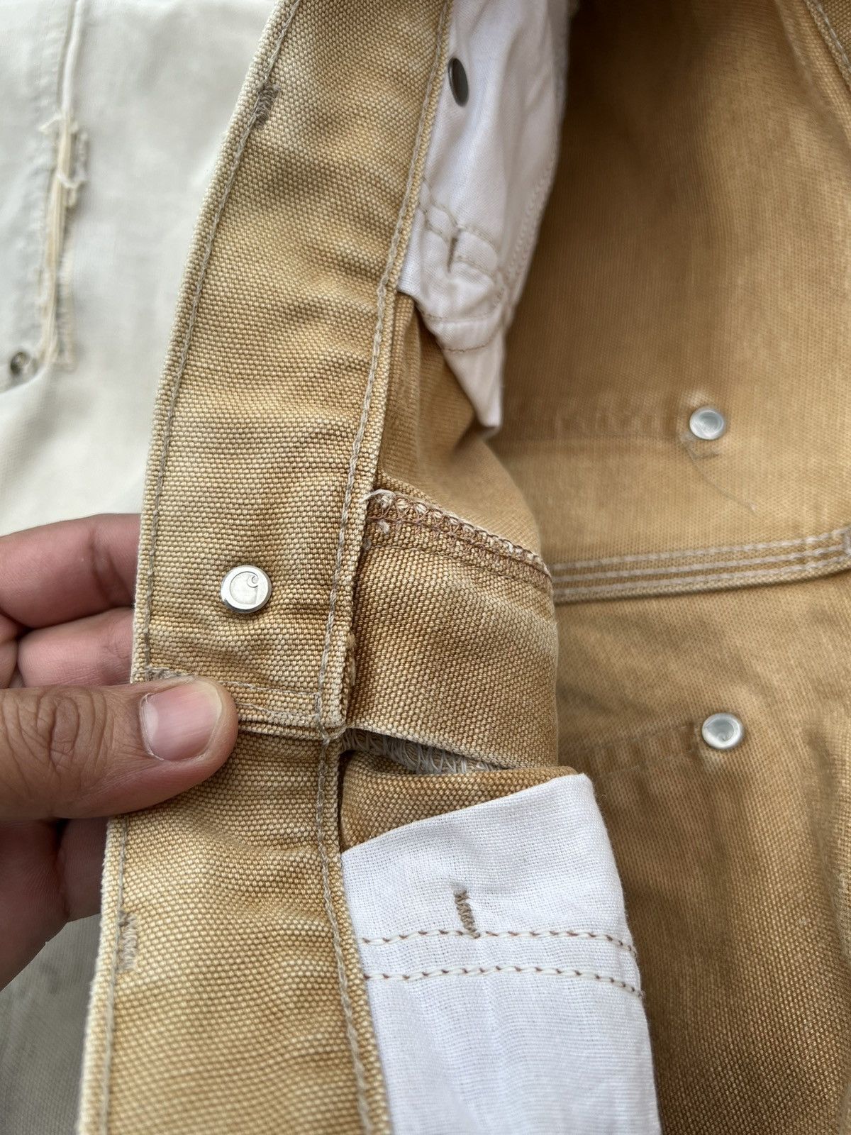 Carhartt Vintage Sun Faded Carhartt Double Knee Distress Denim#USA Size US 30 / EU 46 - 11 Thumbnail