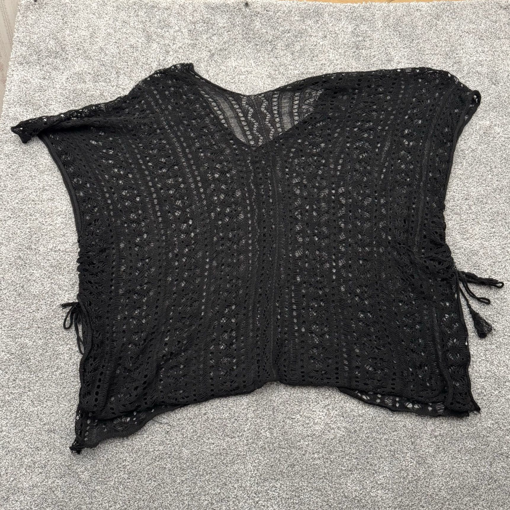 Vintage Unbranded Cover Up Women One Size Black Boho Beach Sheer Hippie Y2K Inspired Size ONE SIZE - 7 Thumbnail