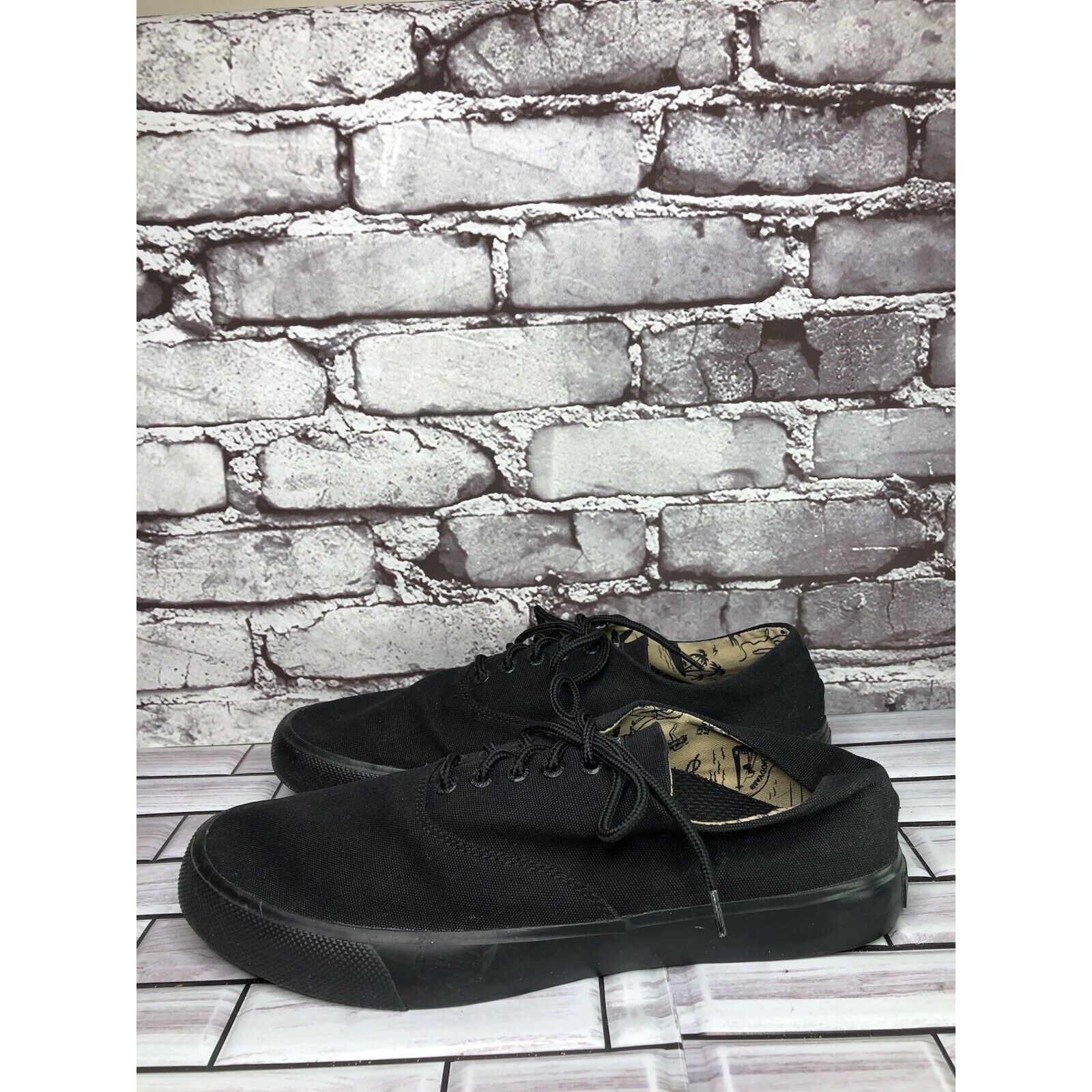 Sperry Sperry STS18438 Black Canvas Fabric Lace Up Casual Shoes Men Size US 10.5 / EU 43-44 - 1 Thumbnail
