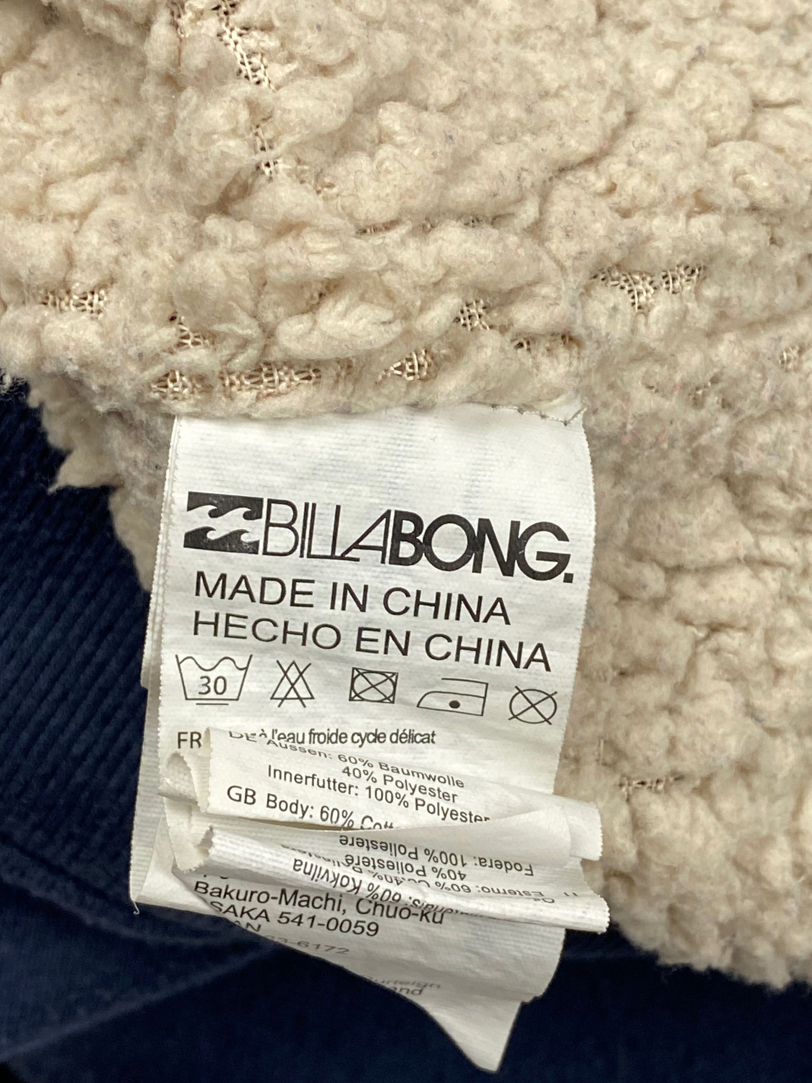 Billabong Vintage BILLABONG Sherpa Zip Big Logo Hoodie M731 Size US M / EU 48-50 / 2 - 8 Thumbnail