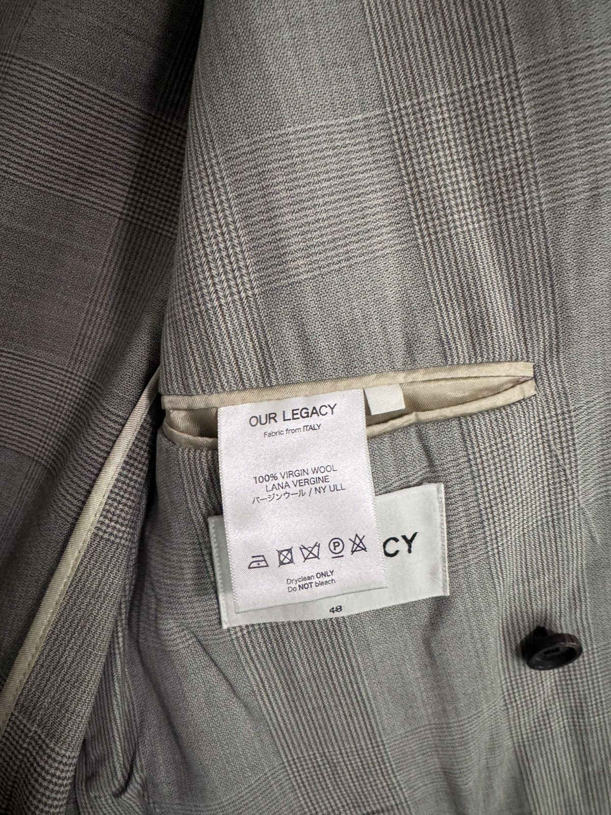 Beige Tweed Double Breasted Blazer