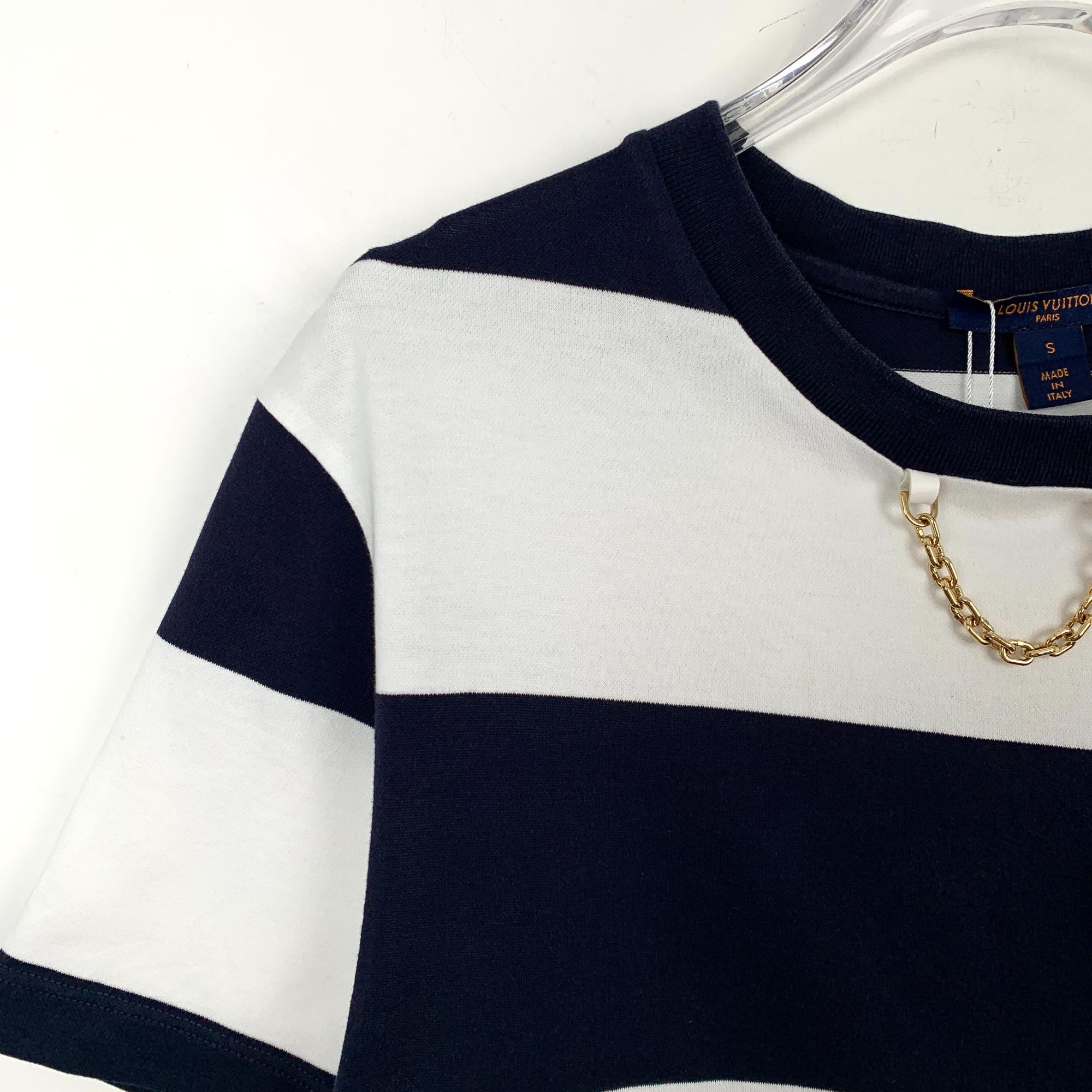 Louis Vuitton Louis Vuitton Womens Navy & White Stripe T-Shirt Dress W/ De Size S / US 4 / IT 40 - 3 Thumbnail