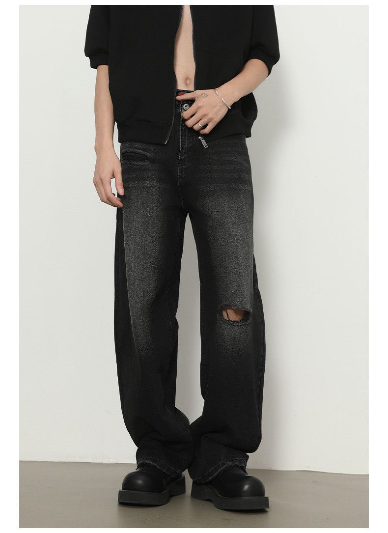 Vintage American loose straight-leg ripped scimitar wide-leg jeans Size US 32 / EU 48 - 2 Thumbnail