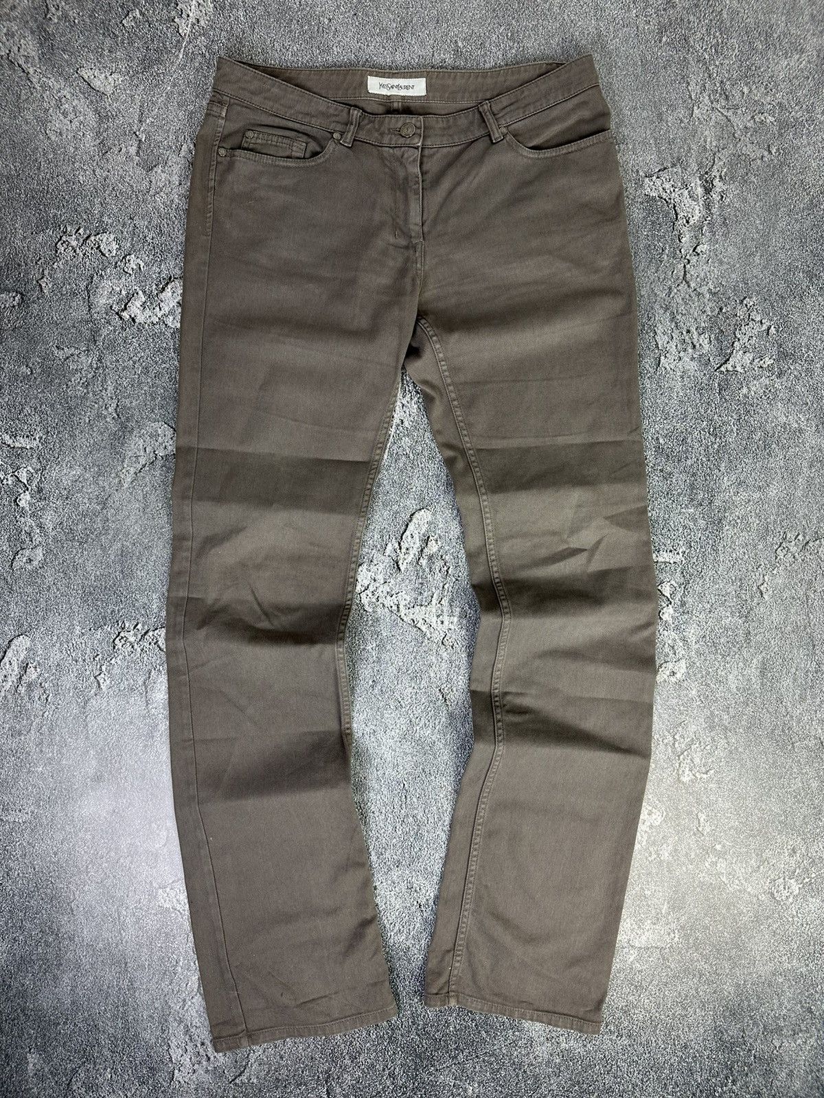 Vintage YSL Yves Saint Laurent 2009 Flared Denim Jeans Size US 32 / EU 48 - 2 Thumbnail