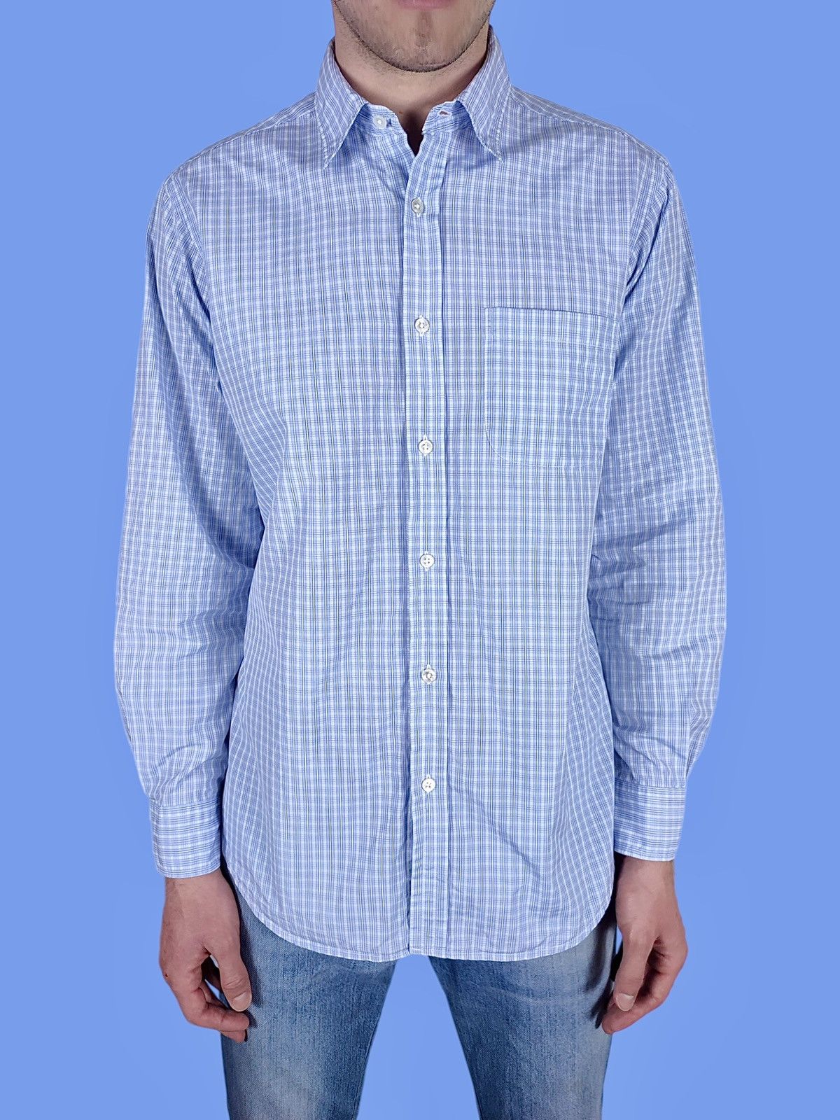 Ralph Lauren Purple Label Check Cotton Long Sleeve Shirt