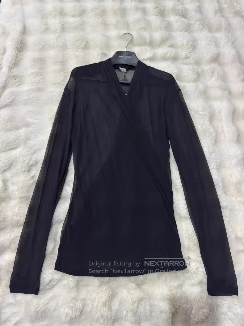 Saint Laurent Paris Saint Laurent Paris Crinkle Deep V Thin Mesh Underwear Shi Size US M / EU 48-50 / 2 - 1 Thumbnail