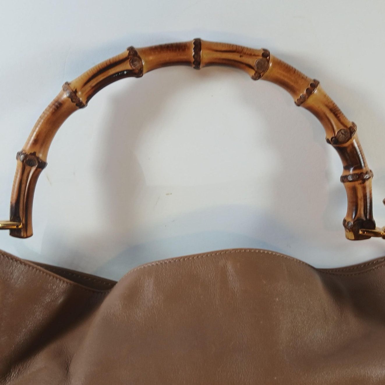 Gucci GUCCI Bamboo Shoulder/Hand Bag Leather Brown Gold Size ONE SIZE - 9 Thumbnail