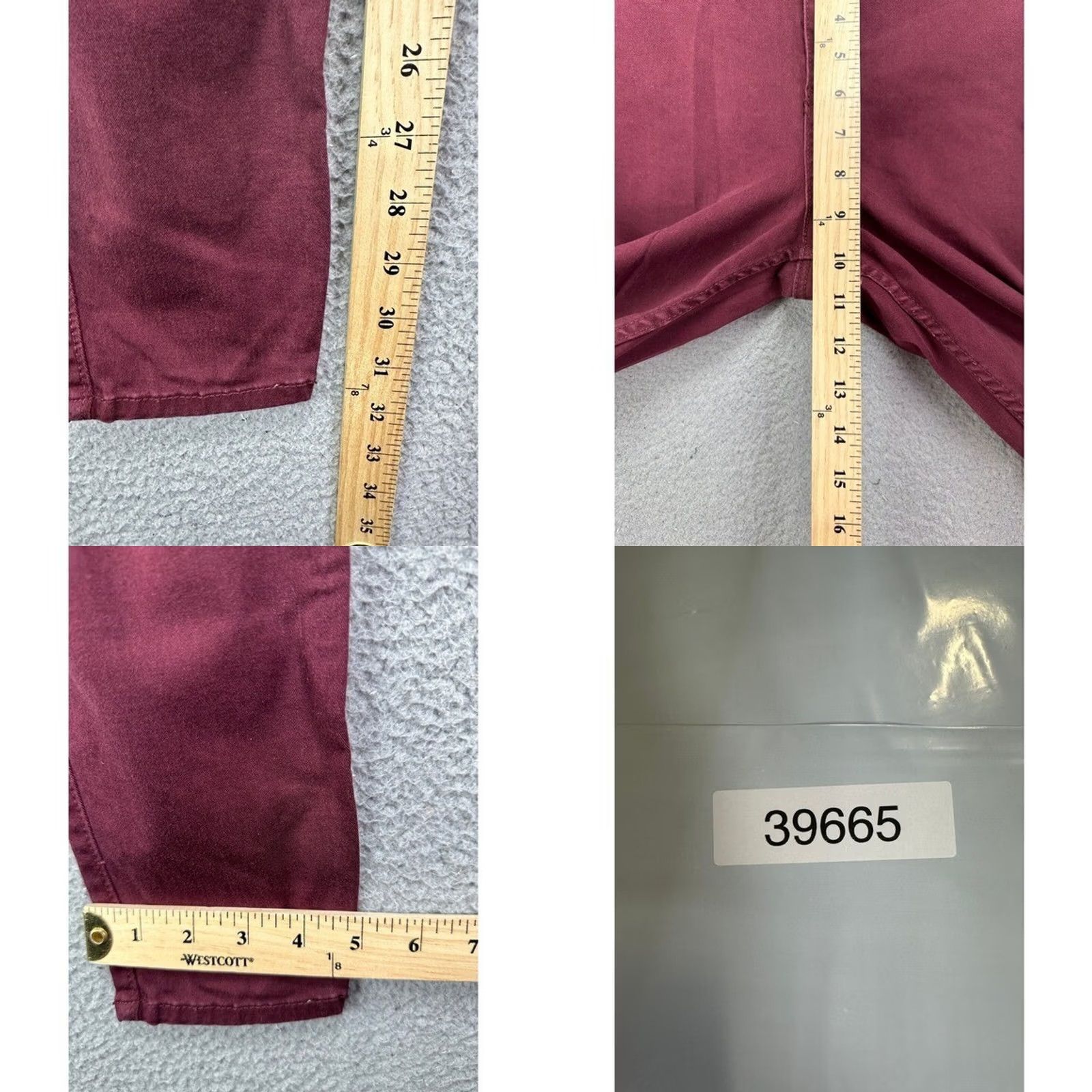 Abercrombie & Fitch Abercrombie & Fitch Jeans Womens 28 Burgundy Skinny Mid-Rise Stretch Denim Pants Size 28" / US 6 / IT 42 - 8 Thumbnail