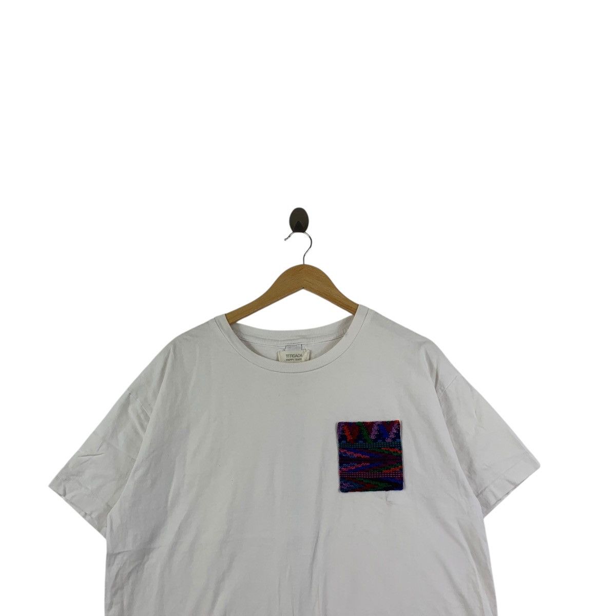 Vintage TITICACA HAPPY TRADE Aztec Navajo Pocket Tee Shirt