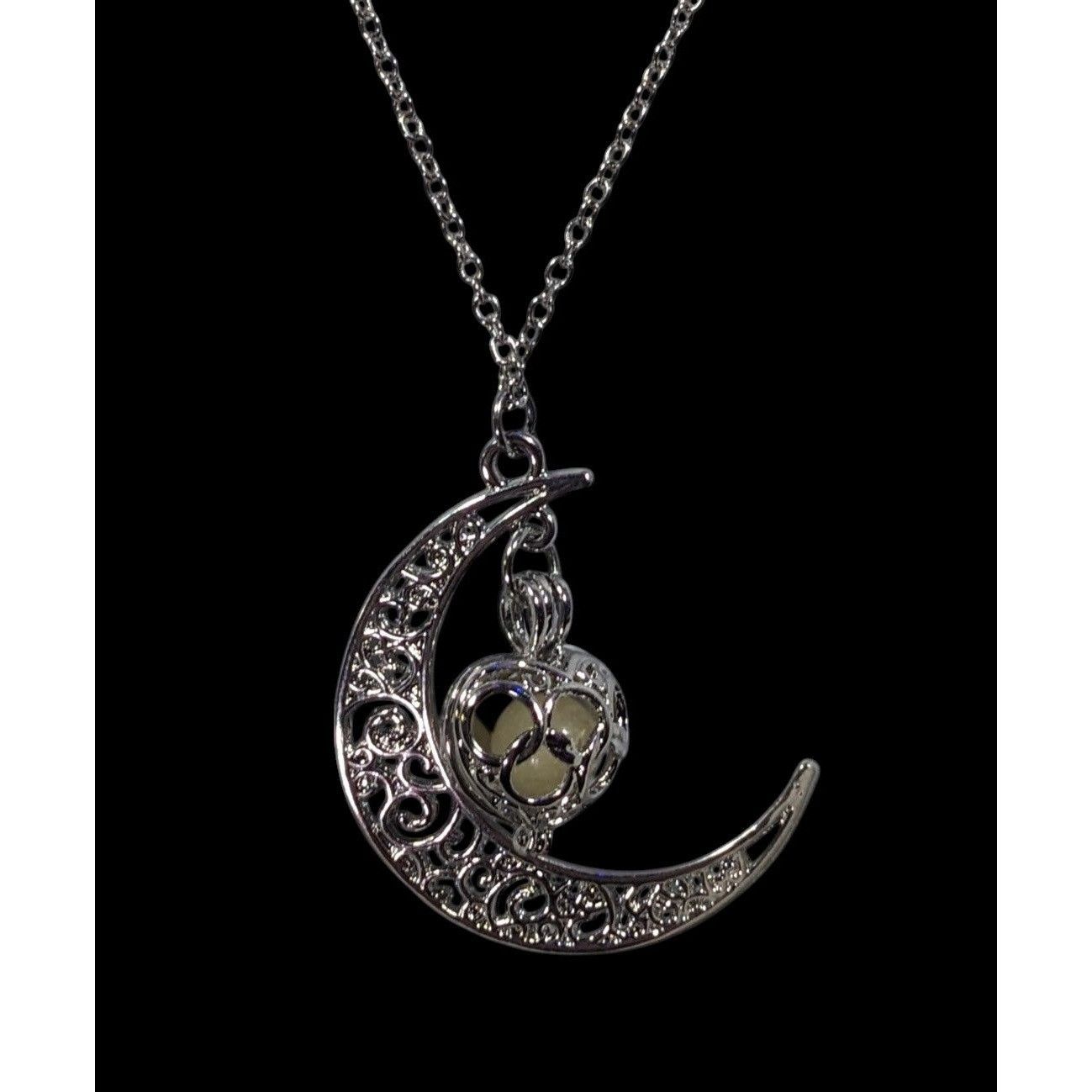 Other Mystical Moon And Star Silver Tone Filigree Necklace Size ONE SIZE - 2 Thumbnail