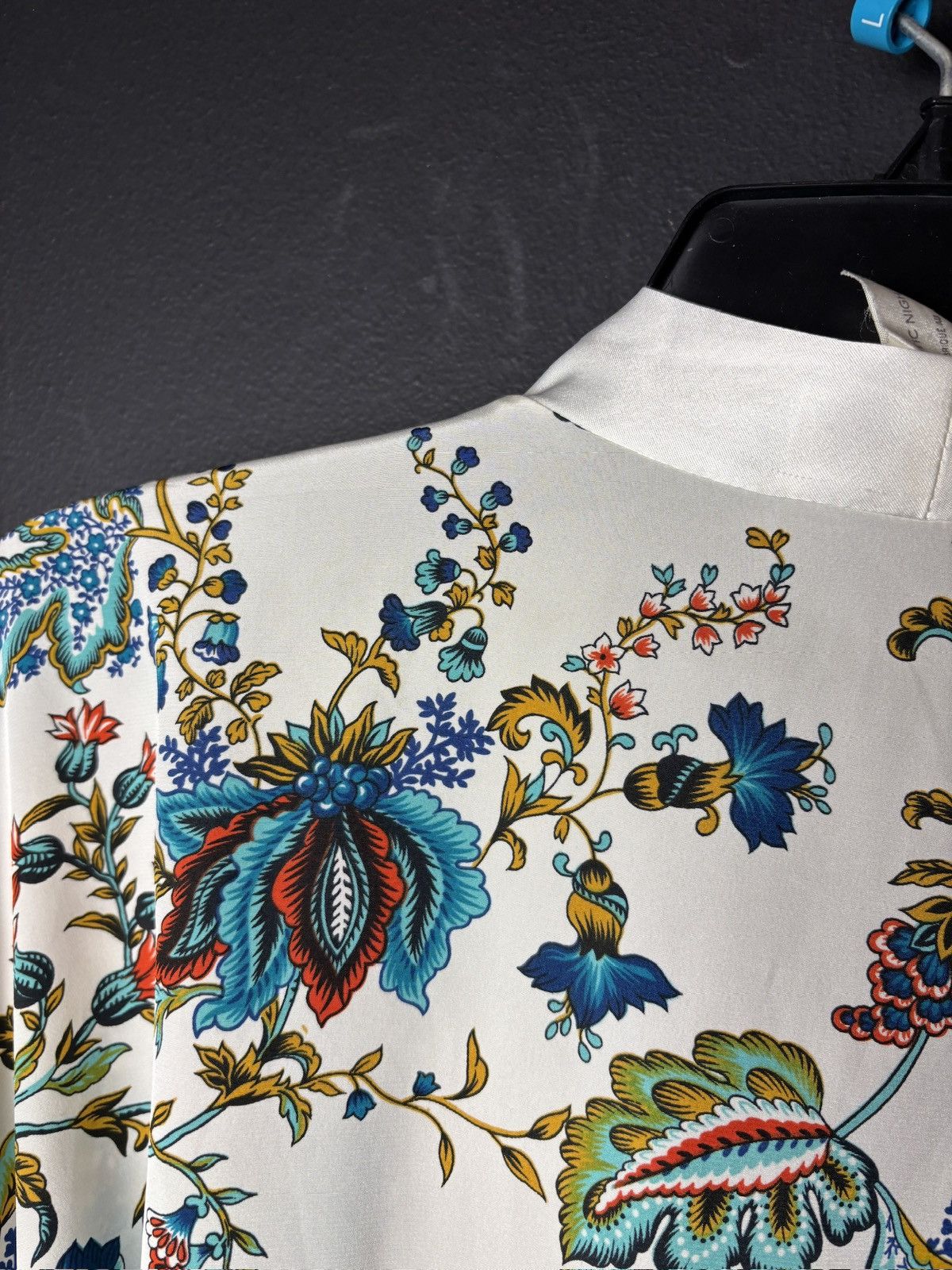 Vintage 2000s Vintage Bath Robe Silk Floral Polyester Lounge Sleep Size XL / US 12-14 / IT 48-50 - 8 Thumbnail