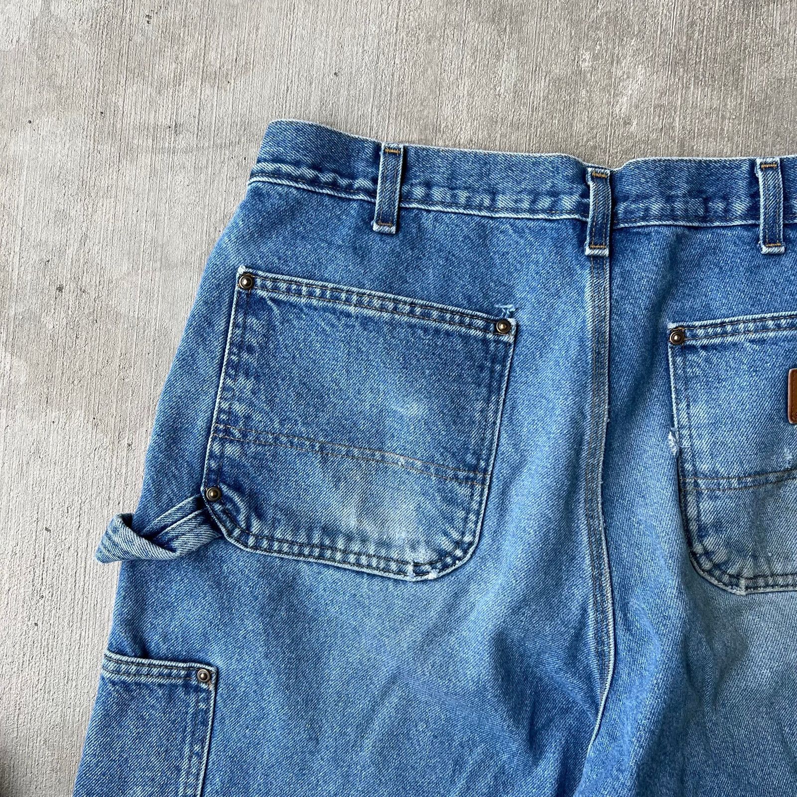 Carhartt × Vintage Carhartt blue denim jeans double knee work carpenter pants Size US 33 - 12 Thumbnail