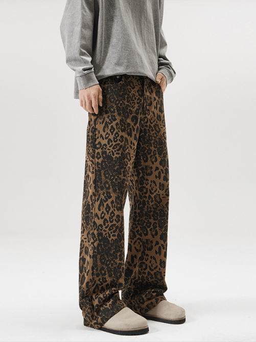 Japanese Brand American retro straight leopard print jeans Size US 32 / EU 48 - 3 Thumbnail
