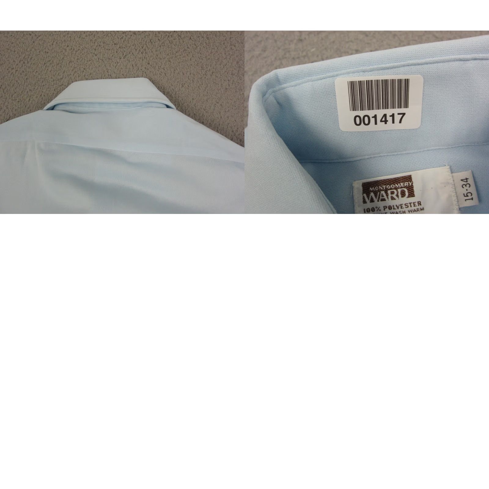 Vintage VINTAGE Montgomery Ward Mens Shirt 15-34 Blue Disco Leisure 60s 70s Poly Size US M / EU 48-50 / 2 - 9 Thumbnail