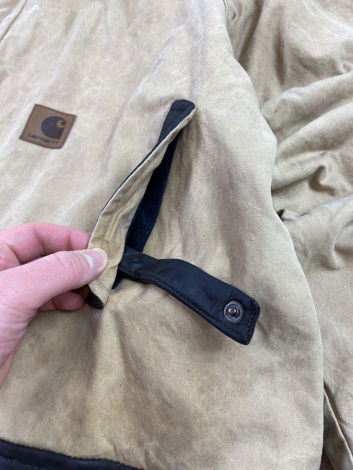 Carhartt × Japanese Brand × Vintage Vintage J97 Grey Detroit Carhartt Jacket Rare Leather pocket Size US XXL / EU 58 / 5 - 7 Thumbnail