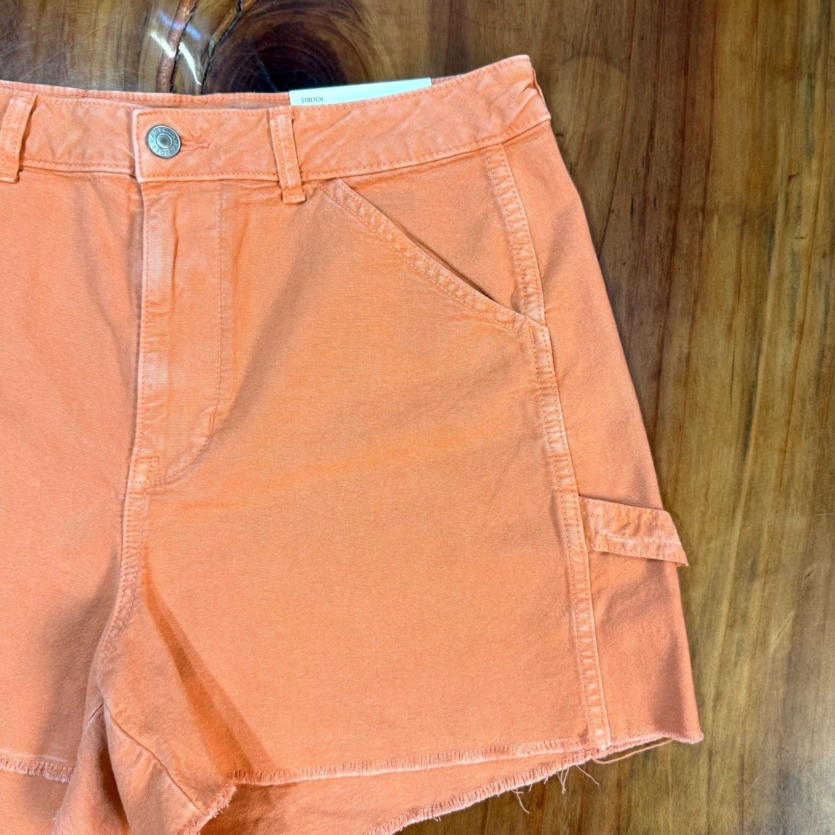 American Eagle Outfitters VINTAGE American Eagle Women's Bermuda Shorts 30W 10 Orange Denim High Rise 90s Walking Busy Women Mens Size 30" / US 8 / IT 44 - 2 Thumbnail