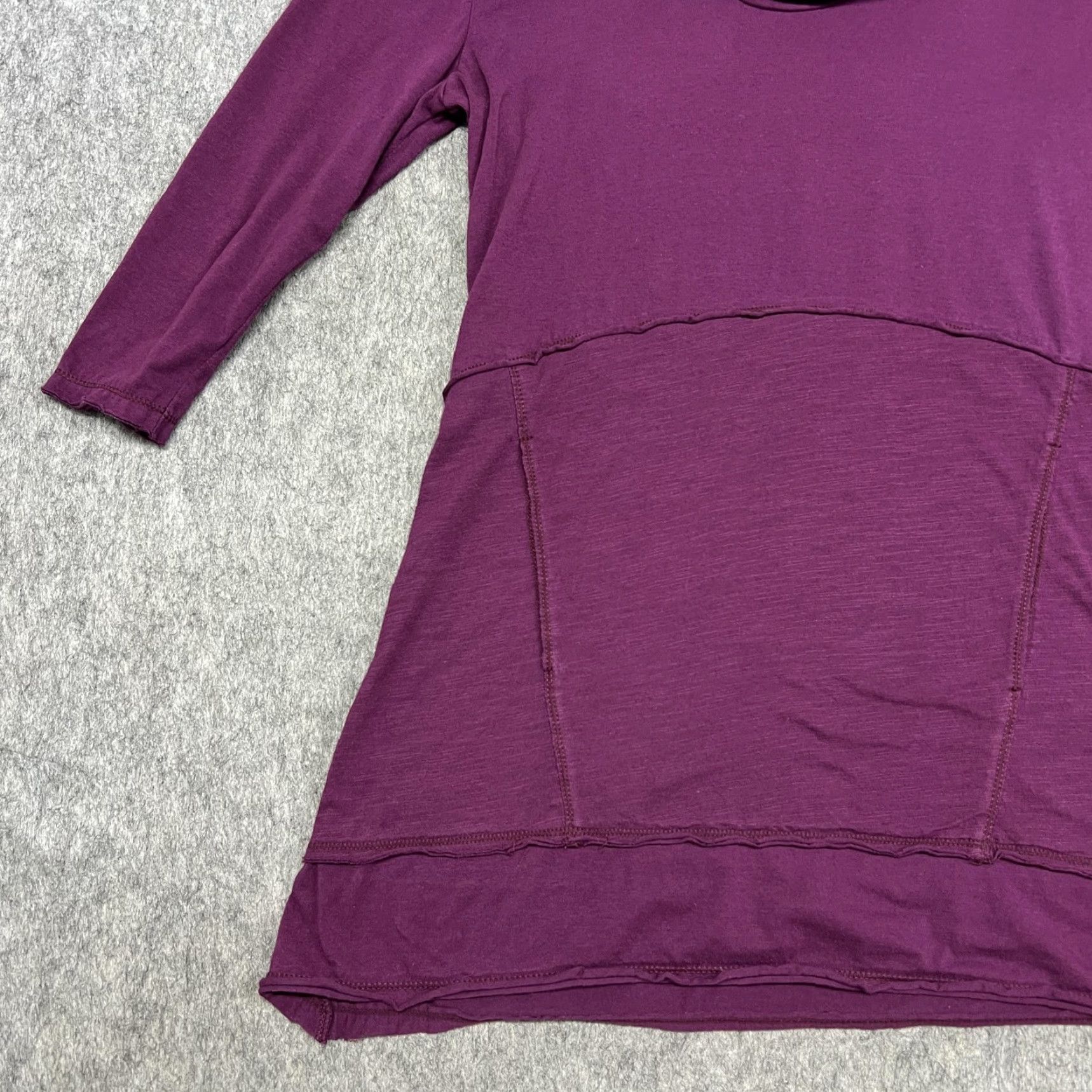 Vintage Neon Buddha Womens XS Purple Cowl Neck 3/4 Sleeve Tunic Top Pockets Shirt Blouse Dressy Casual Knit Jersey Knit Tunic Shirt Size XS / US 0-2 / IT 36-38 - 6 Thumbnail