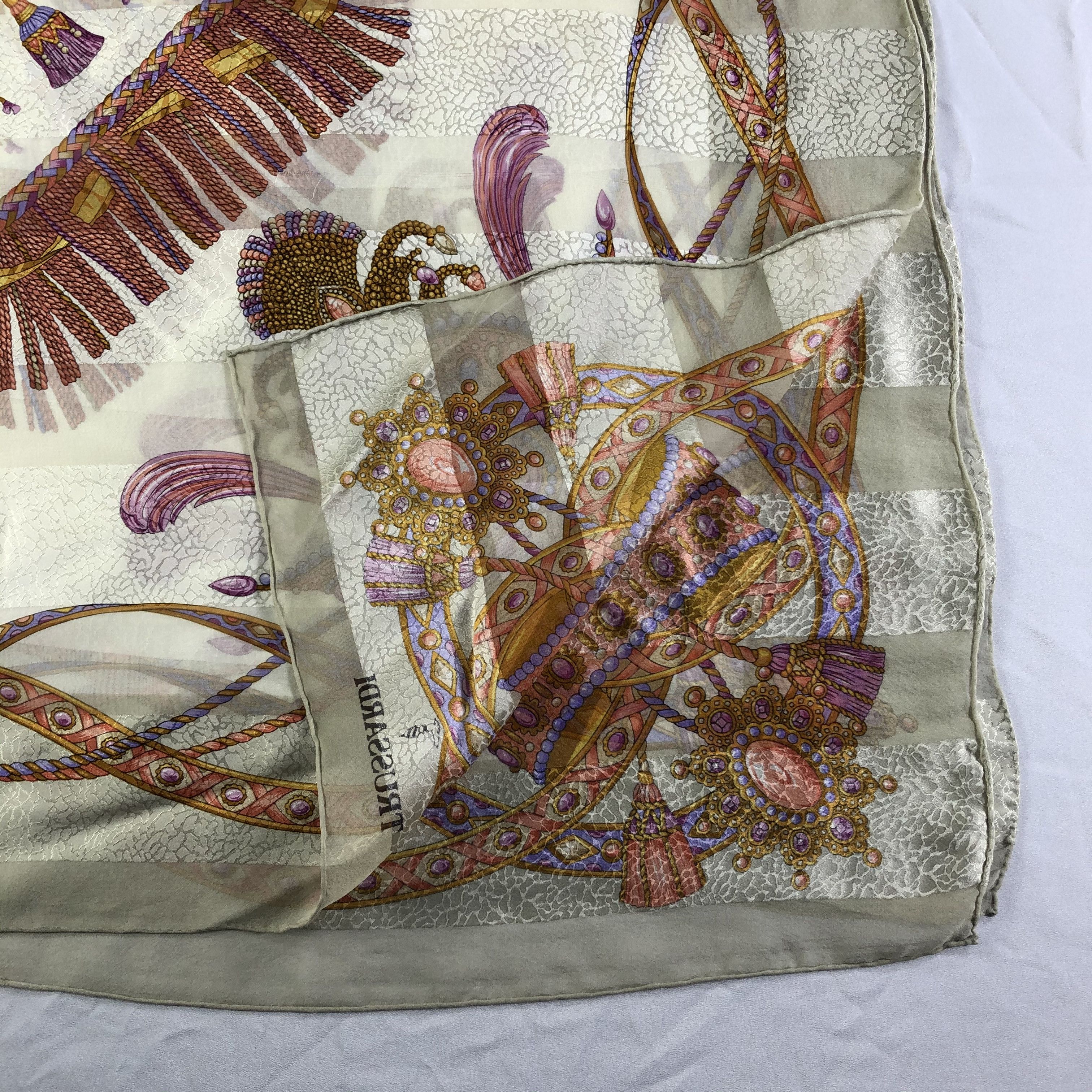 Trussardi × Vintage Vintage Trussardi Silk Scarf Size ONE SIZE - 4 Thumbnail