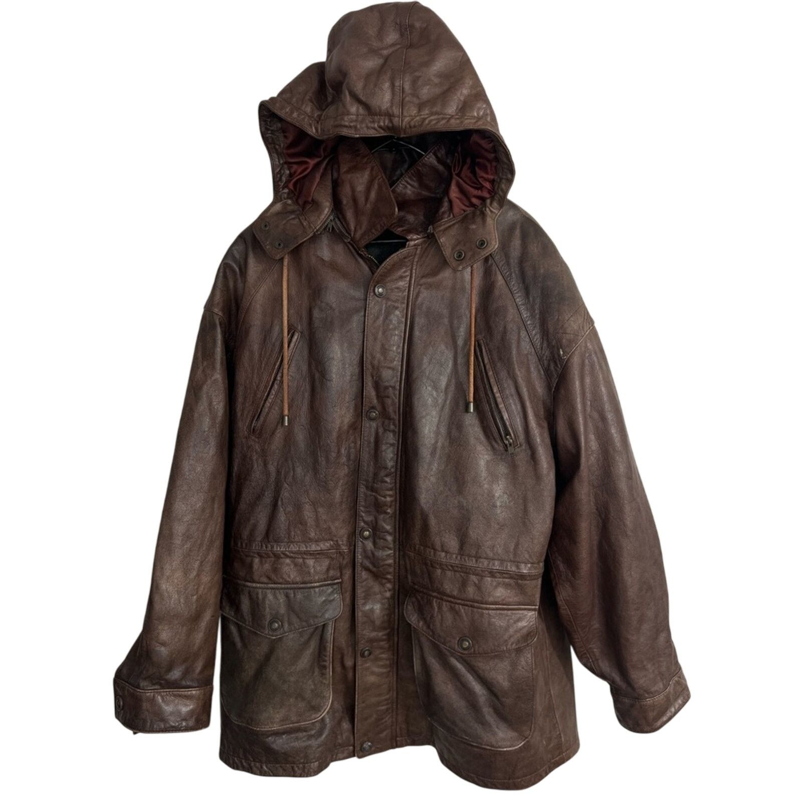 Wilsons Leather Vintage Adventure Bound Dark Brown Leather Jacket Heavy EUC Size US L / EU 52-54 / 3 - 1 Thumbnail